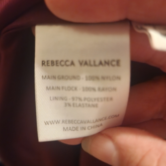 REBECCA VALLANCE Midnight Kiss belted flocked lace midi polka dot dress sz 8 - Picture 7 of 8